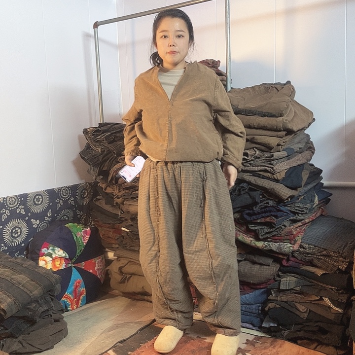 起包老布植物染棉裤