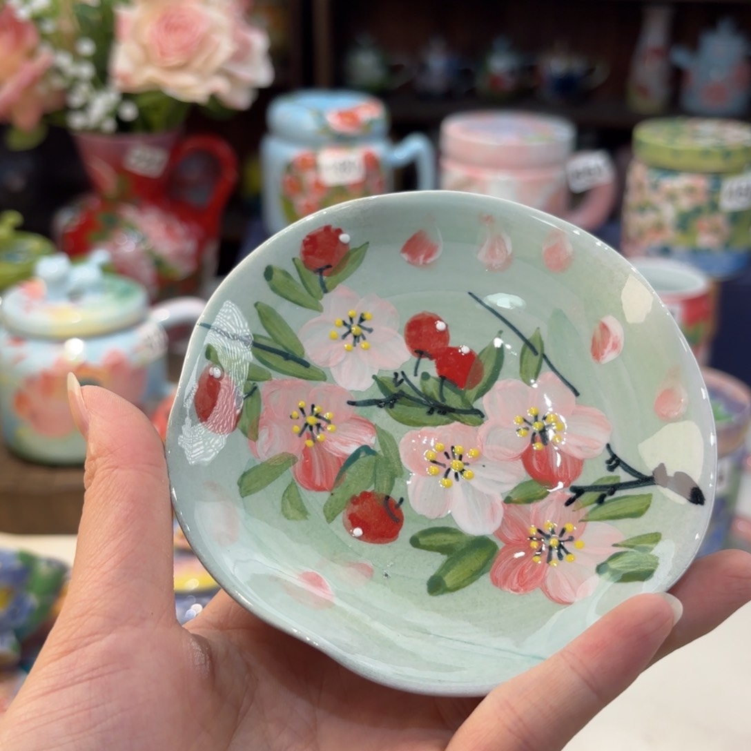 瓷片景德镇手绘高温釉下彩陶瓷茶具