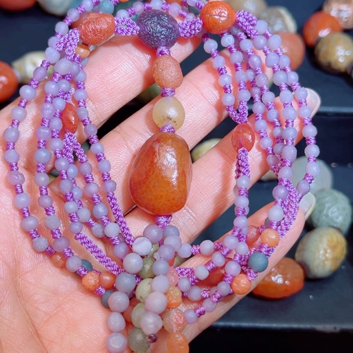 玛瑙/玉髓手链银S925镀金镶嵌