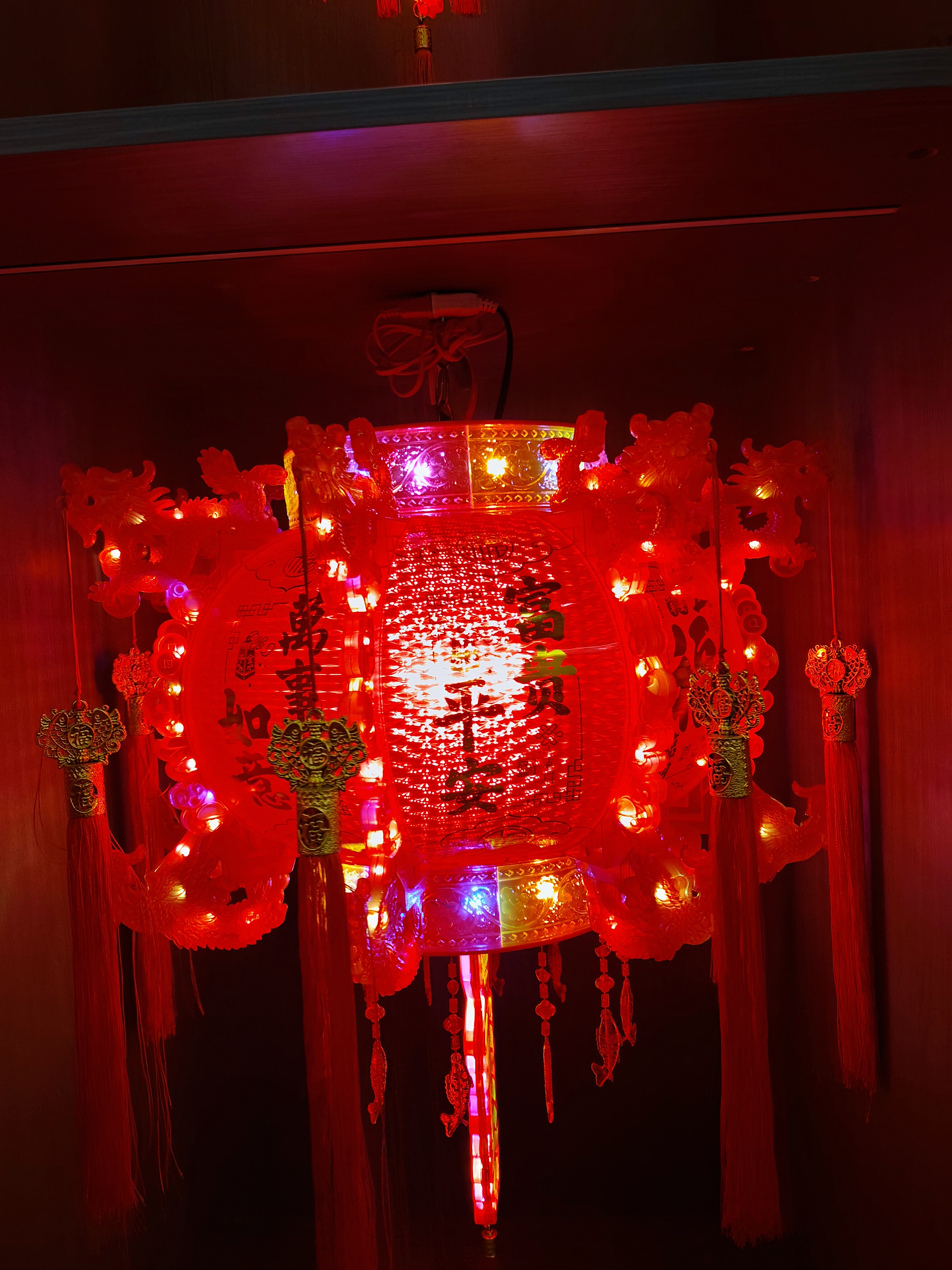 七彩旋转灯笼龙凤呈祥