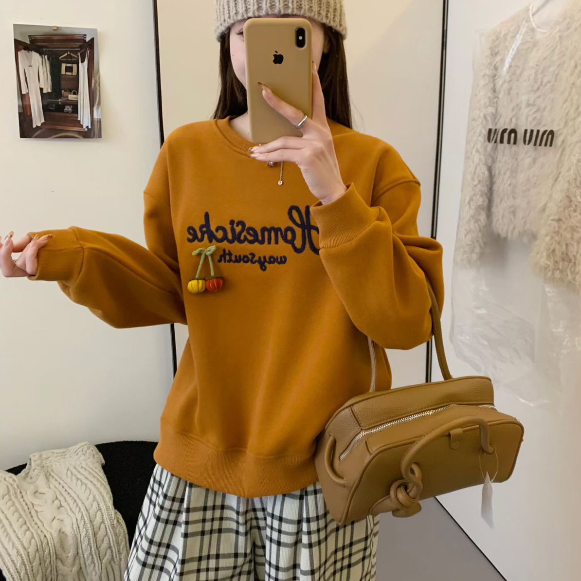 秋冬新款简约宽松百搭韩版卫衣洋气百搭