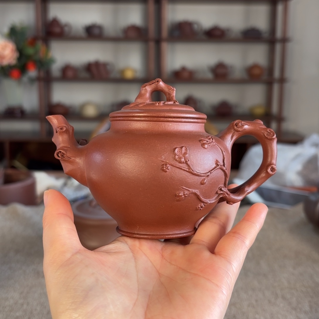 紫砂茶壶M****m半手工红皮龙梅花报春紫砂壶180CC