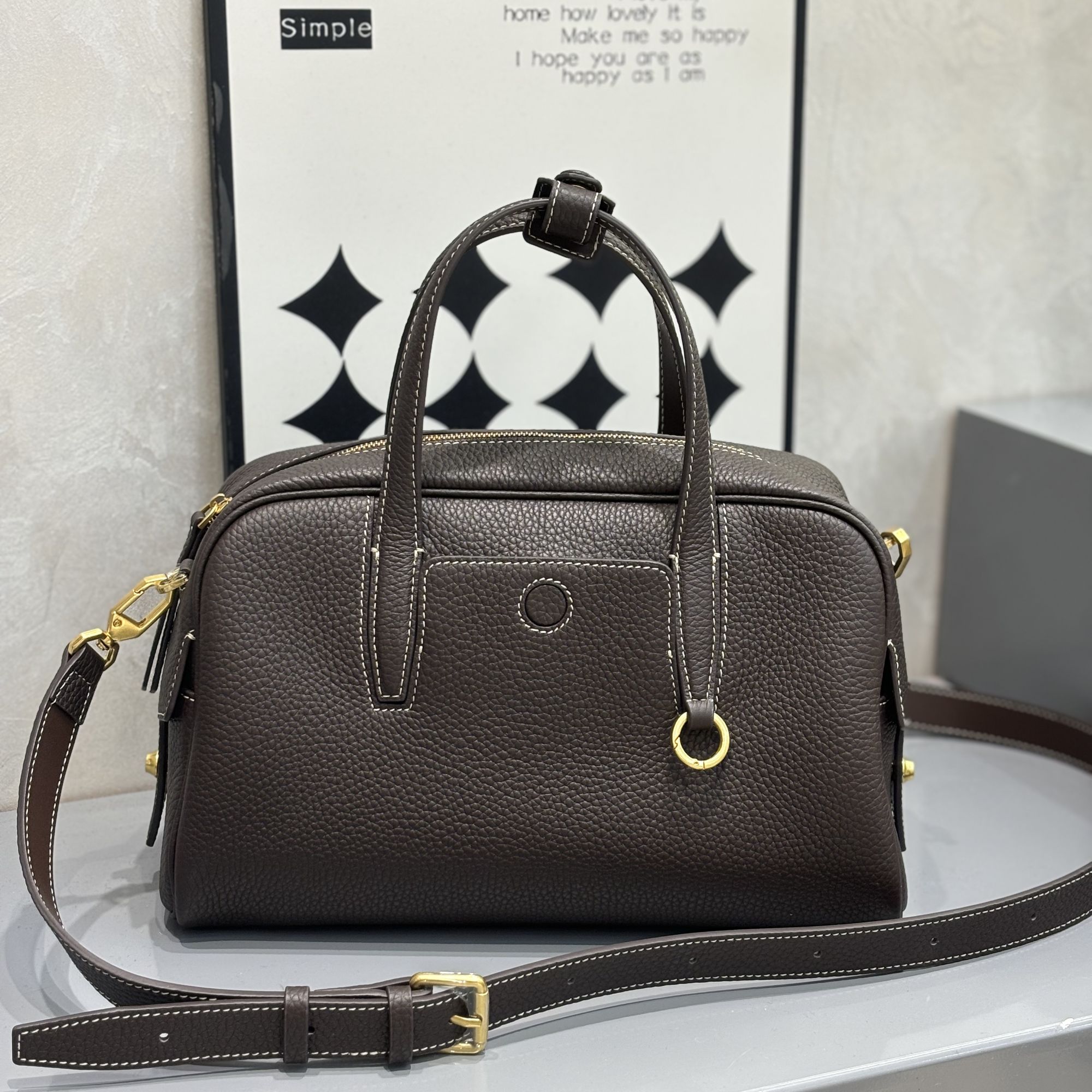 百搭时尚通勤保龄球波士顿包6204