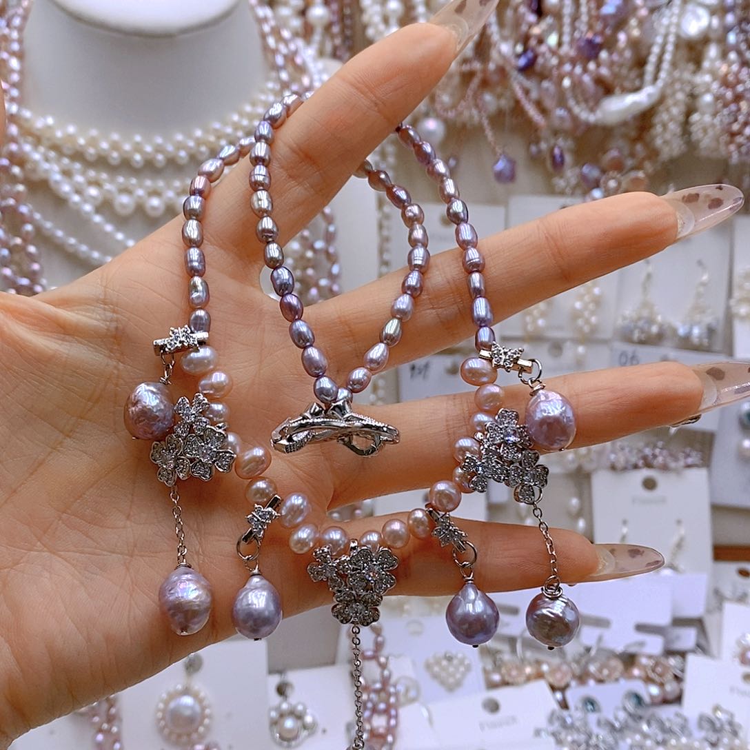 银S925镶嵌耳饰淡水珍珠虞****鱼