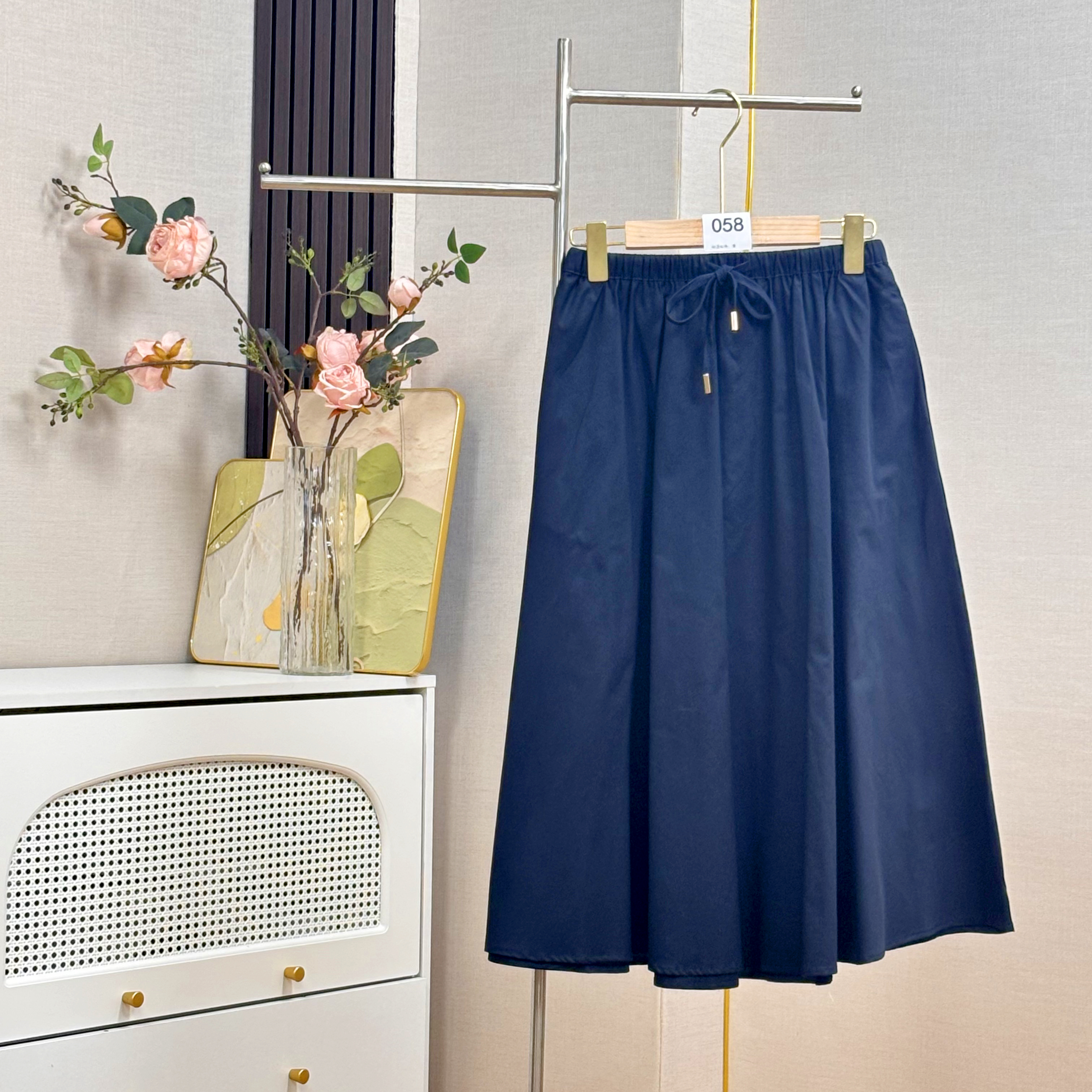 【058】【大-禾】纯色日式薄款百搭A型半身裙百褶背带复古A字裙高腰