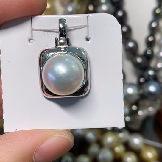 海水珍珠颈饰银S925镶嵌12.5