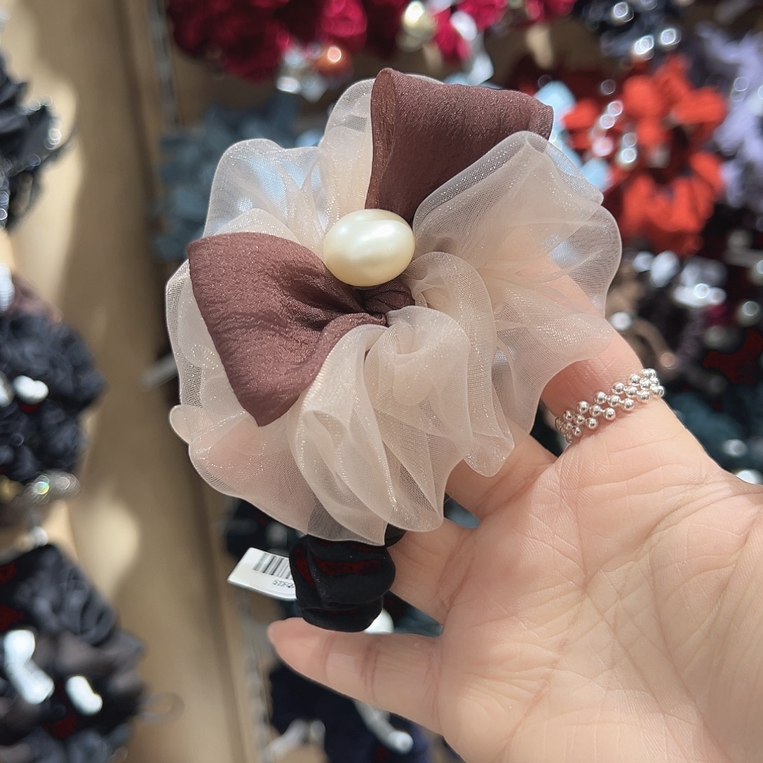 非金属粉色纱纱发圈