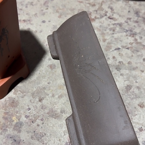 紫砂宜兴紫砂花盆紫圆角马槽29