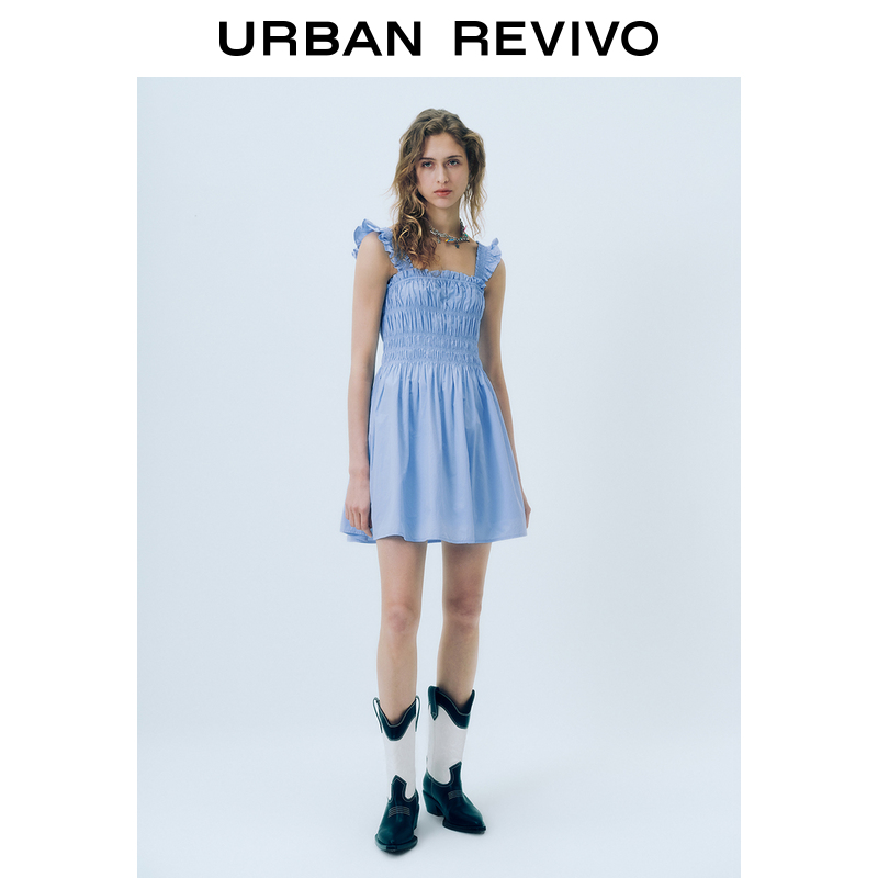 【HOT】UR2025夏季新款女装减龄打揽无袖连衣裙UYL750040