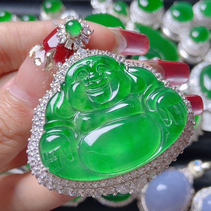 翡翠颈饰银S925镶嵌          