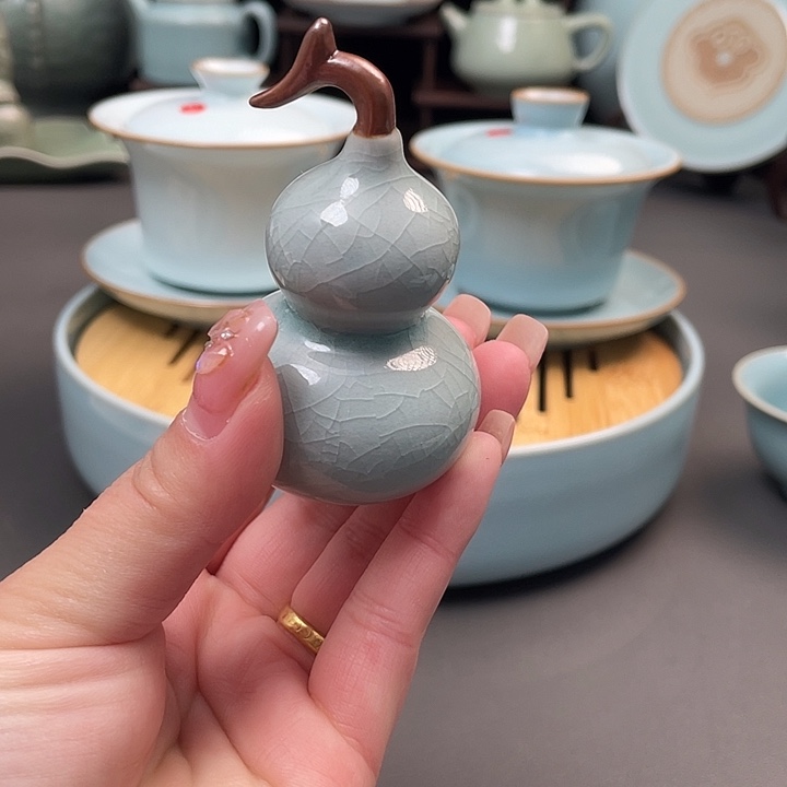 瓷小葫芦茶宠摆件一物多用