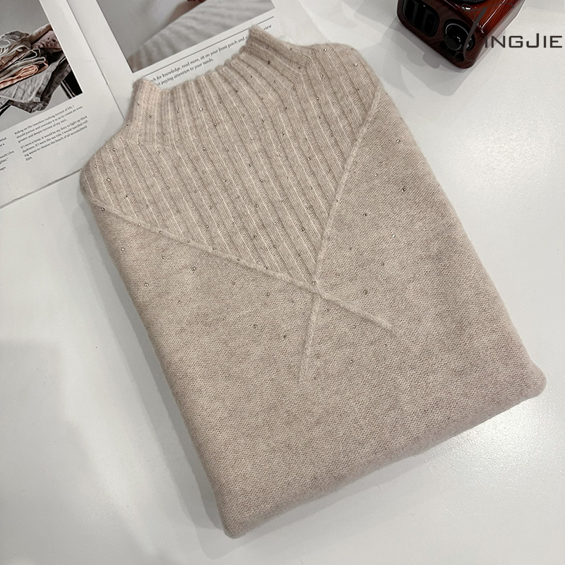 婷姐【菱钻】【100%羊毛】温柔洋气减龄精致秋冬套头新款毛衣B1908