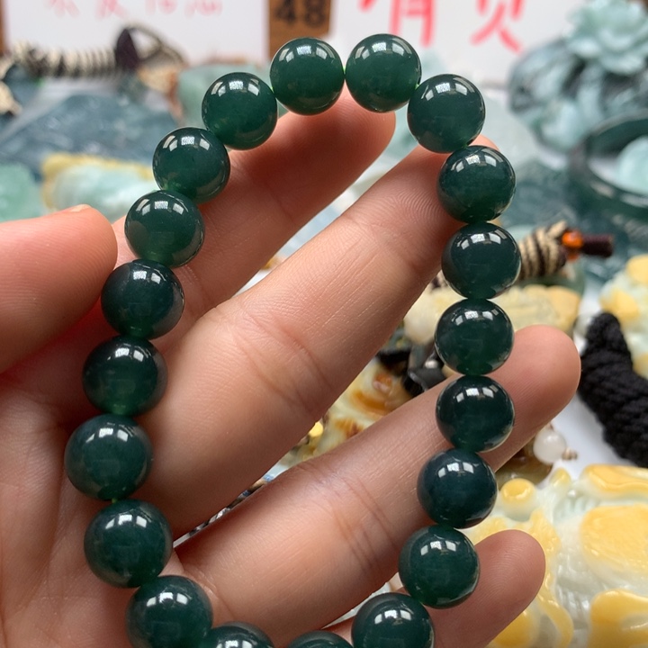 翡翠颈饰未镶嵌保真天然A货翡翠