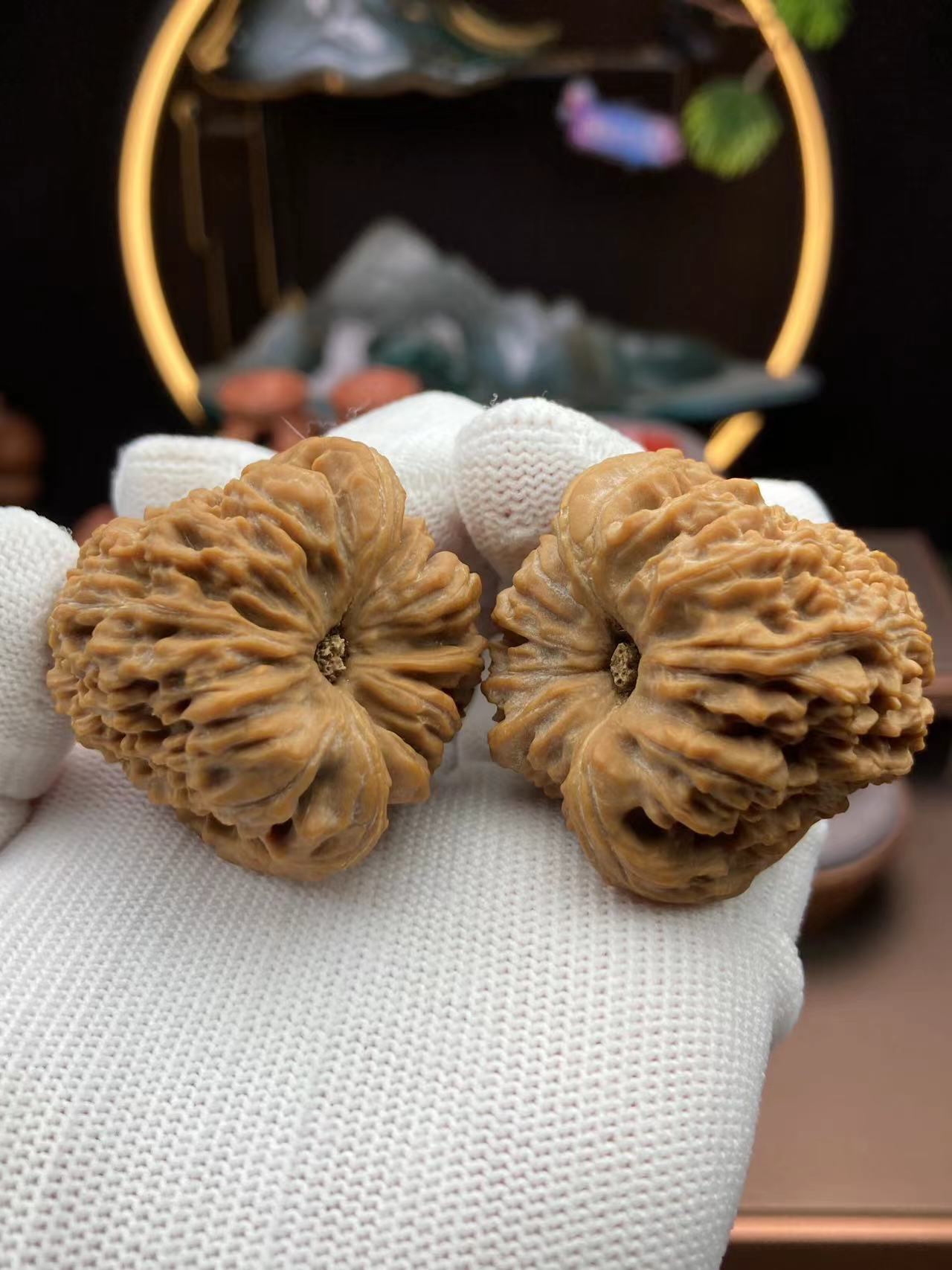 三角拉丝高炮（38.8 37.2 41.0）（39.5g）文玩核桃
