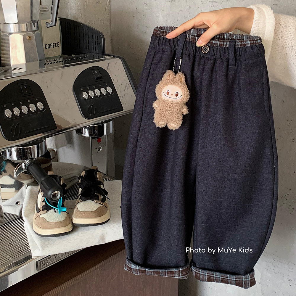 Yonsea云稚儿童加绒牛仔裤冬季男童韩版百搭加厚休闲裤宝宝长裤潮