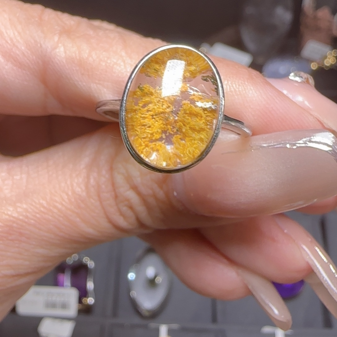 水晶戒指样发一银S925镶嵌M11637成