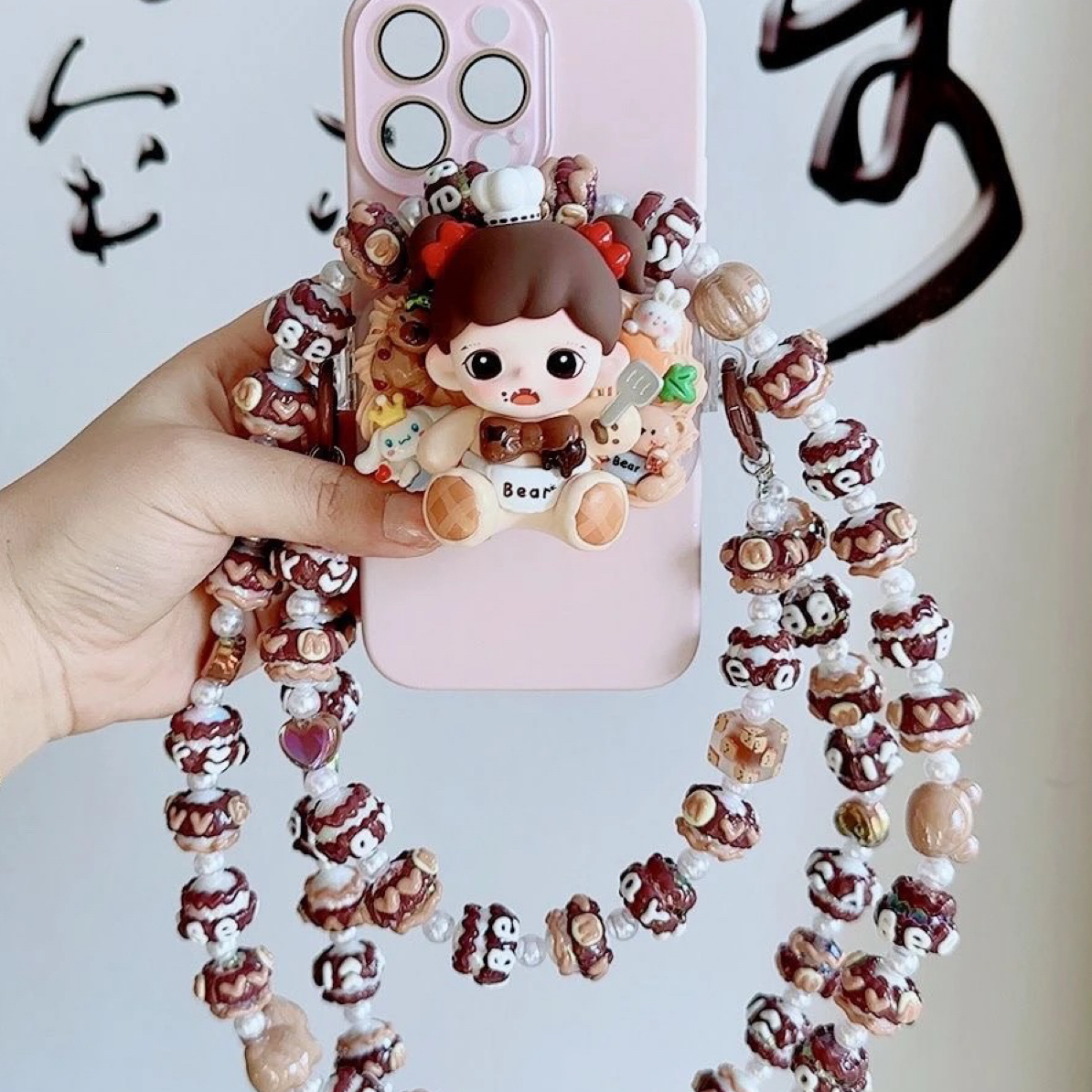 原创手绘重油设计泡泡拉布手机挂绳及包包挂饰适合做仙女礼物