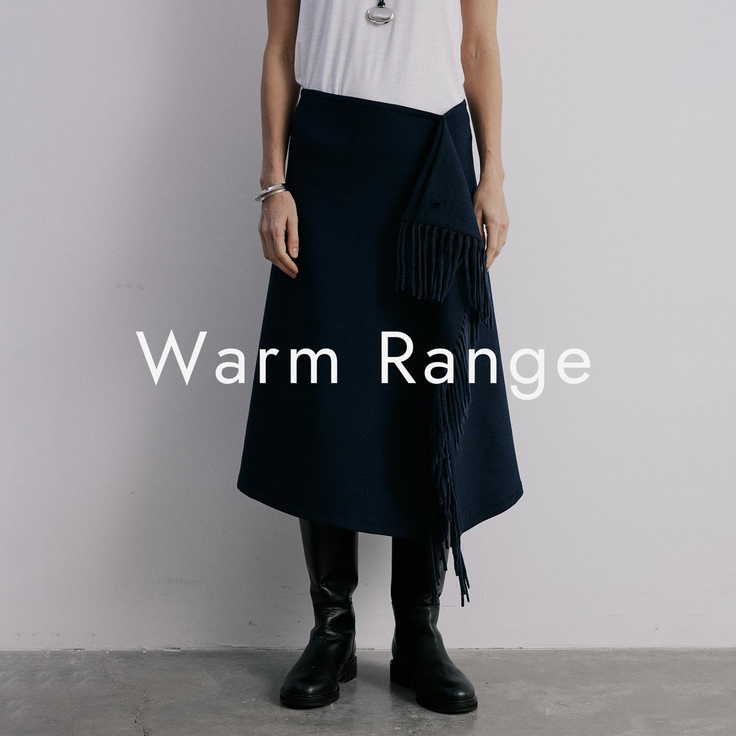 Warm Range 慵懒24秋冬仿羊绒流苏围巾围裹毛呢a字半身裙女