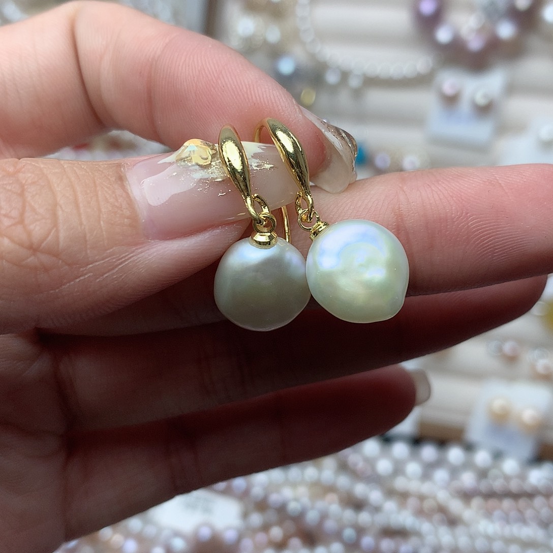 淡水珍珠10-11未镶嵌n56耳环