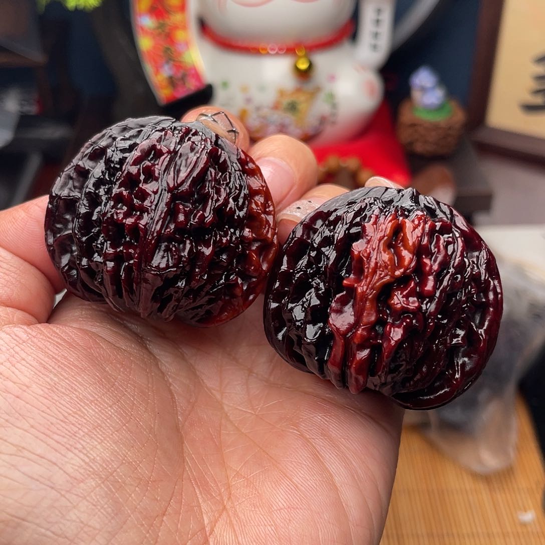 吊坠文玩核桃三色楼