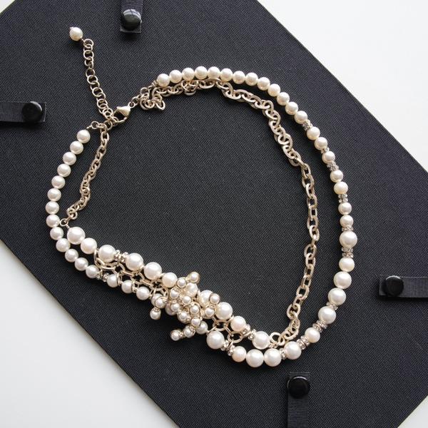 Chanel 珍珠链条双层项链