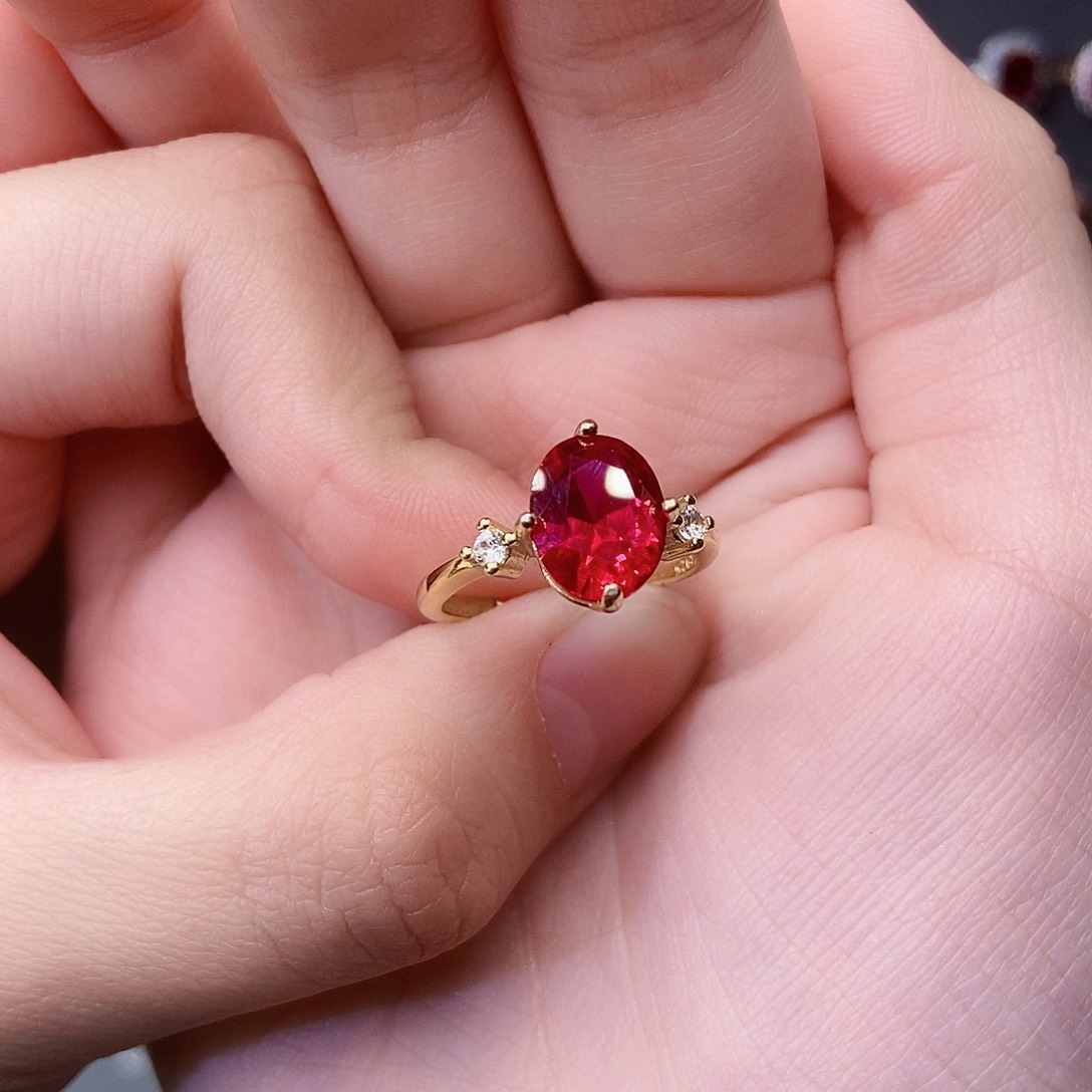银S925镶嵌红宝石戒指