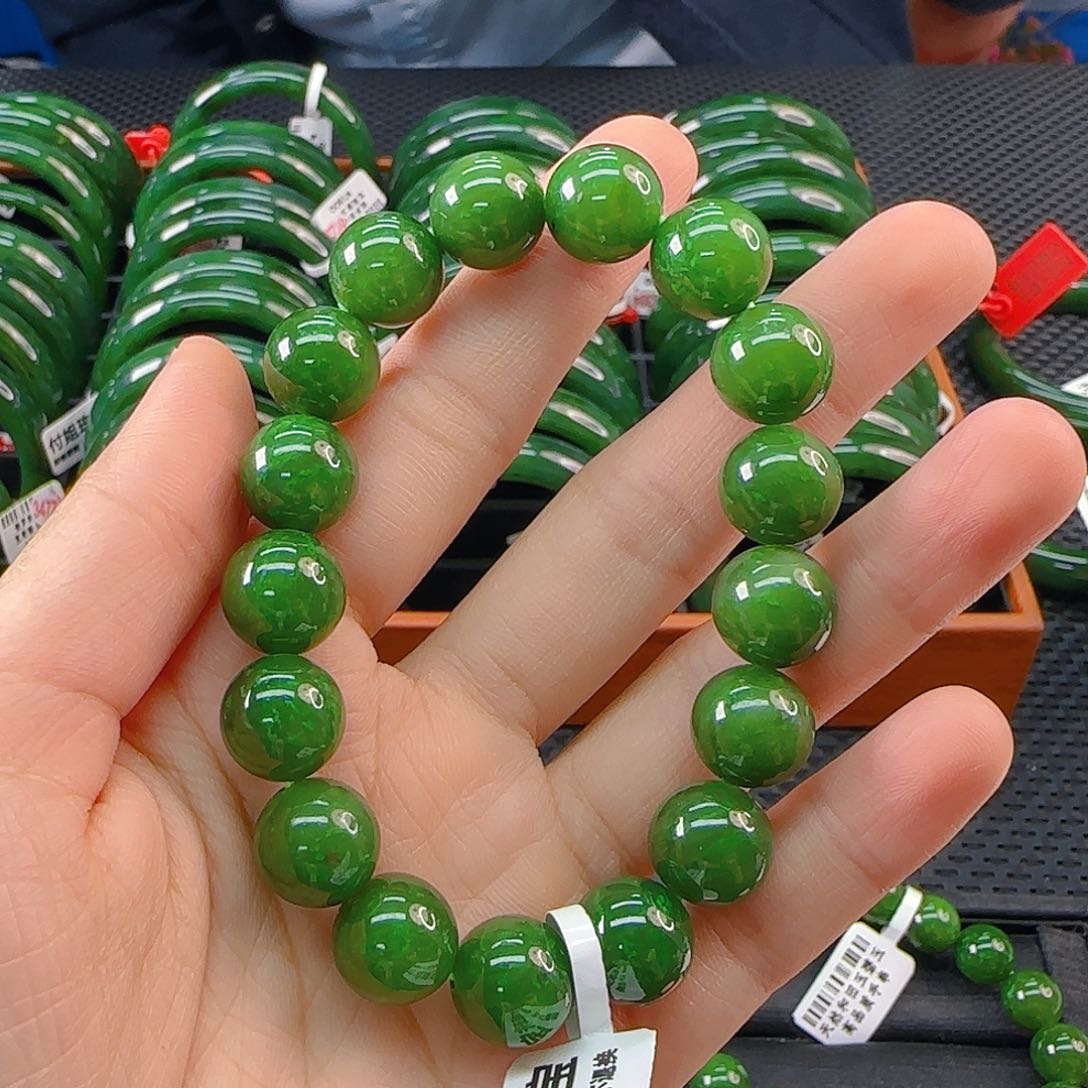 未镶嵌手链和田玉碧玉手串卡12高