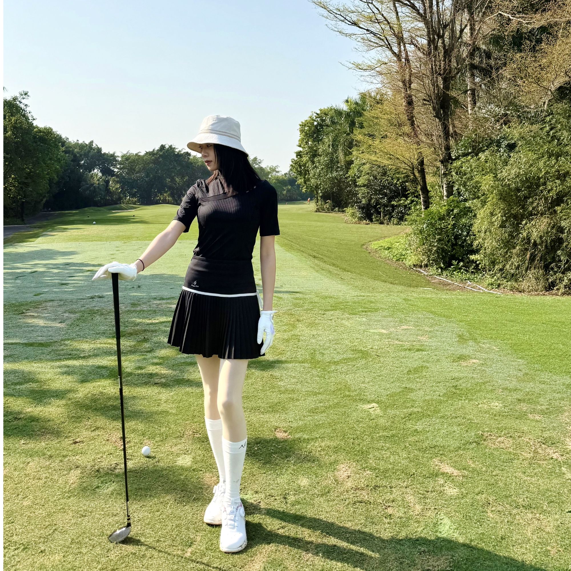 KINGLOY高尔夫女士服装百褶裙运动短裙子女士显瘦半身网球裙140