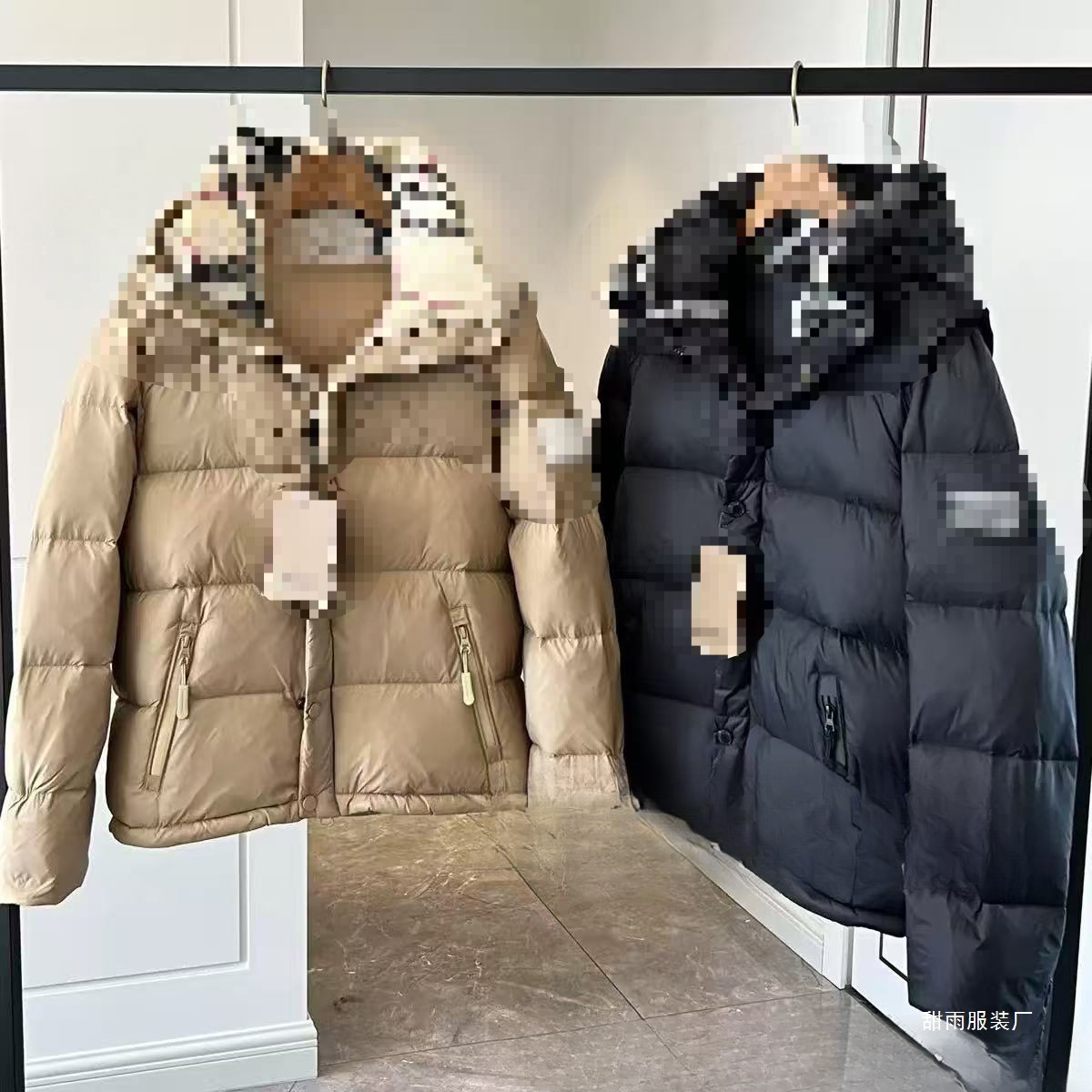 巴家棉服脱袖款可拆式衣袖连帽冬季男士加厚时尚百搭潮流