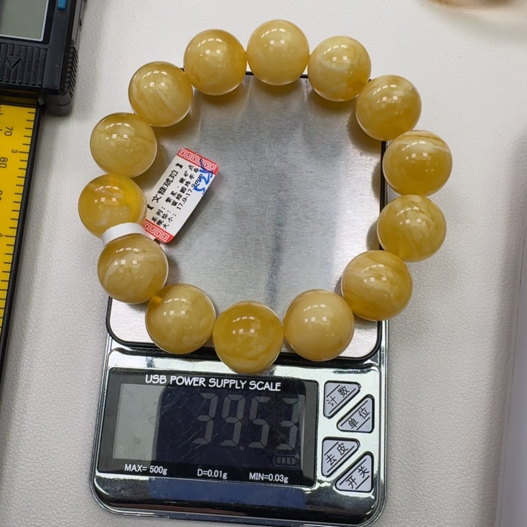 蜜蜡未镶嵌手链蜜蜡手串