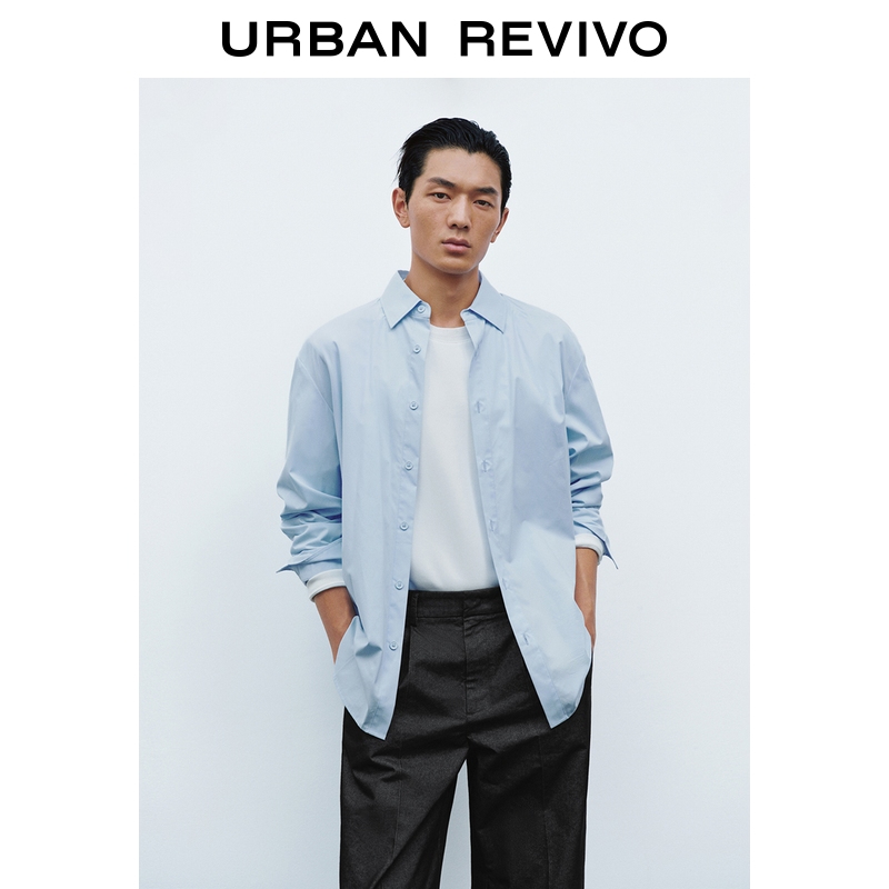 UR2026春季新款男装简约通勤百搭长袖开襟衬衫UMF250107