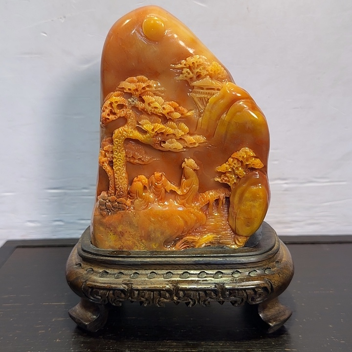 用***8寿山石昌化田黄摆件精品