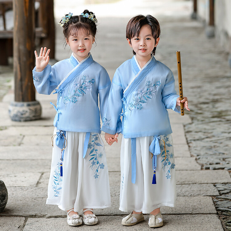 男 童 装汉服秋款古风套装幼儿园班服演出服中国风古装国学服唐装