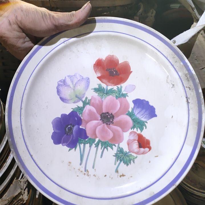 陶瓷三厂手绘陶瓷一支平盘