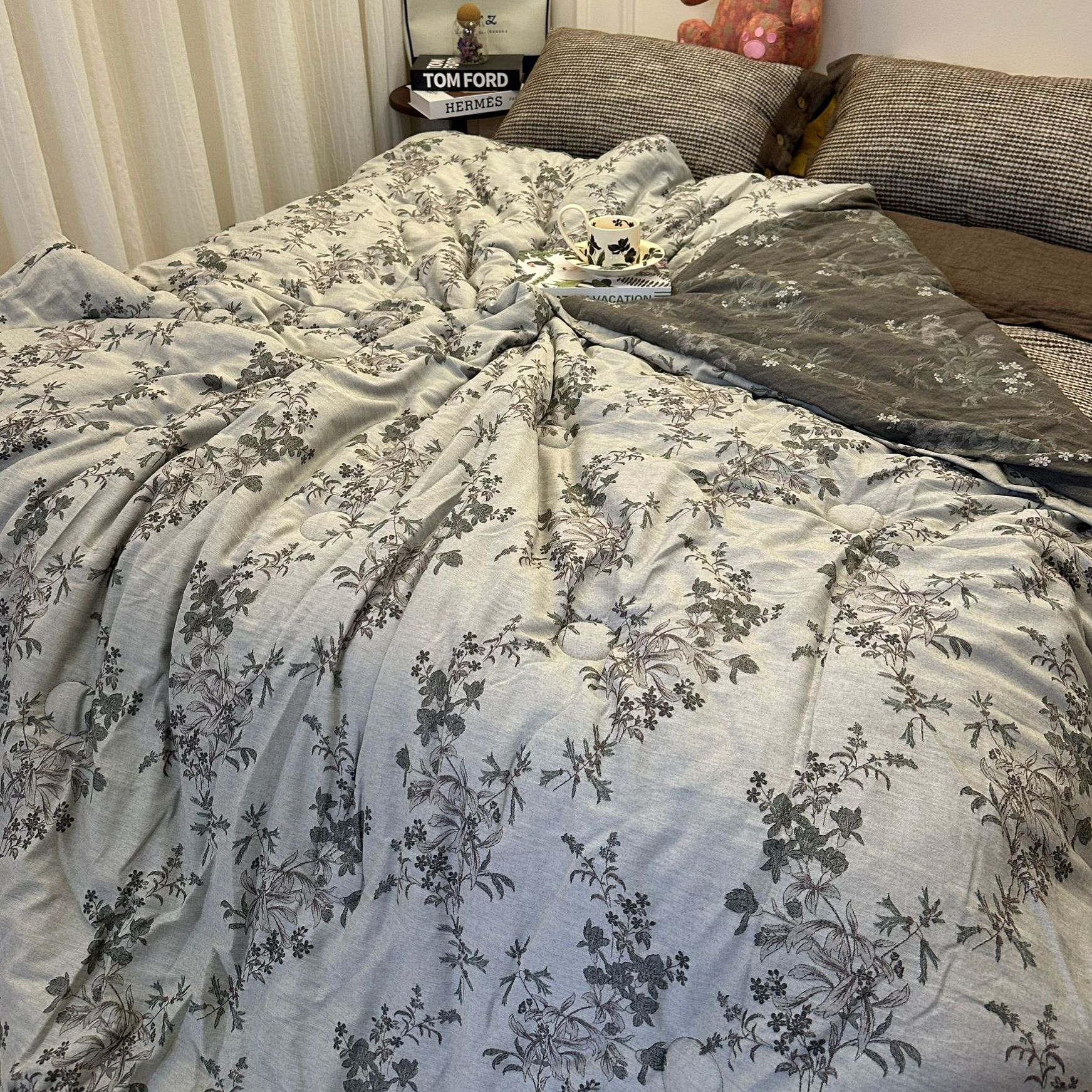 MAZ【清雅花开】200*230五斤半纯棉双股有氧简约舒适轻奢被子