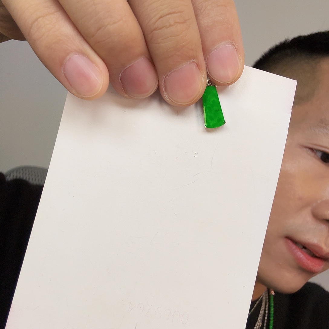 苏***司翡翠18K金镶嵌颈饰一件