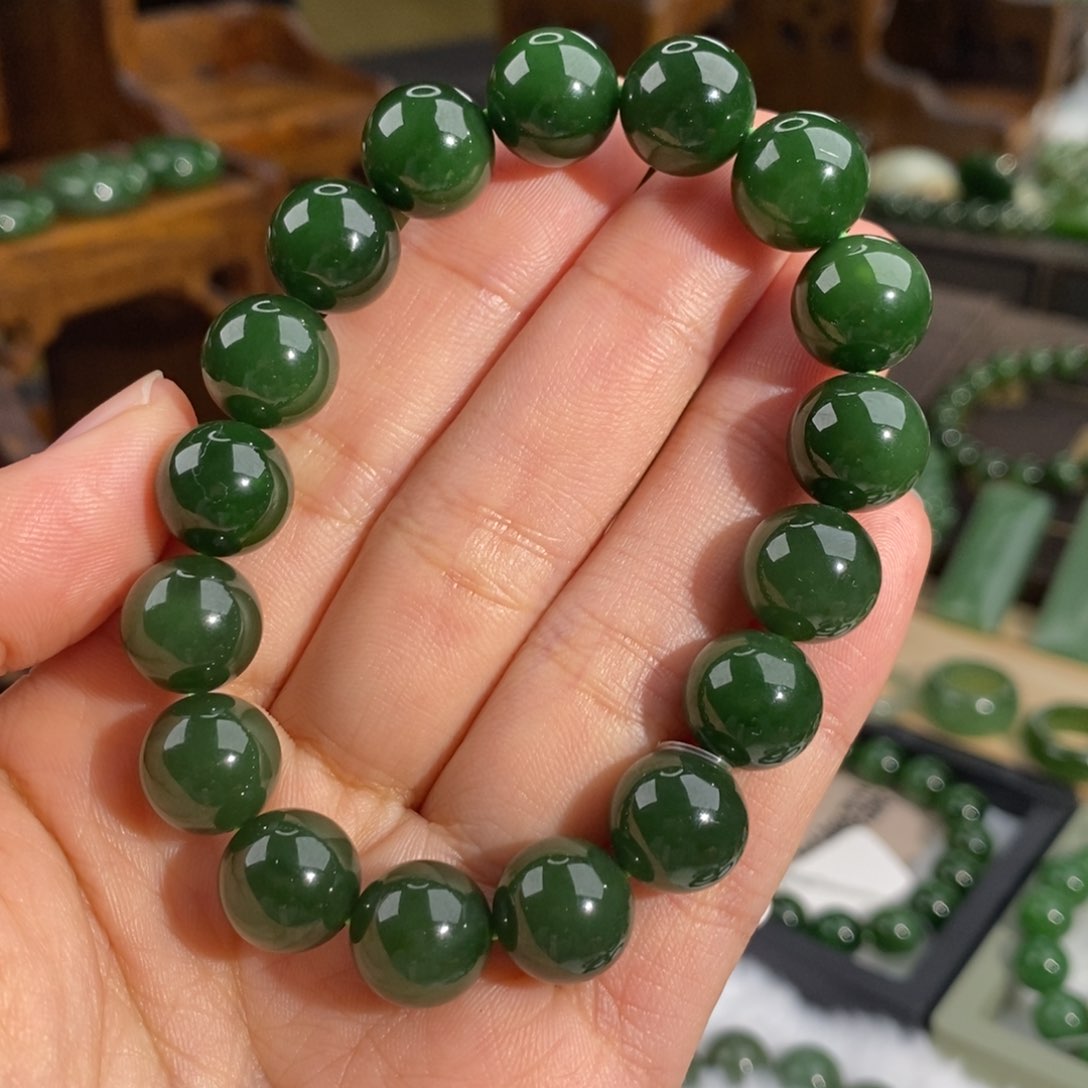 和田玉（碧玉）手链未镶嵌