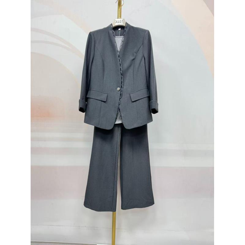 【T1878】新款时尚套装春秋装气质显瘦西装外套直筒裤3件套职业装