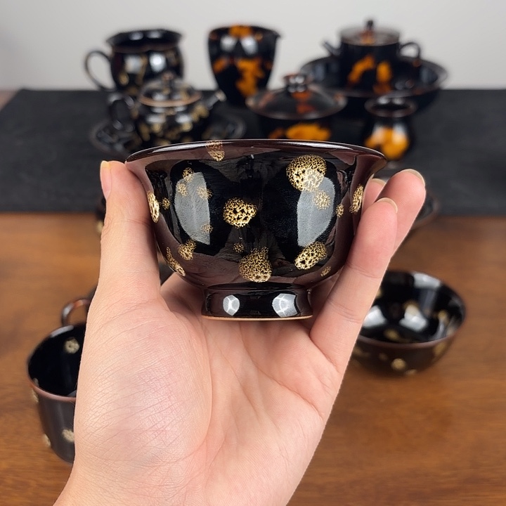 瓷点彩鹧鸪斑压手杯