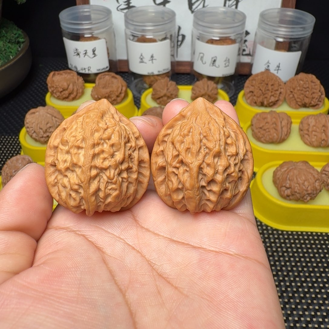 文玩核桃把件36金牛