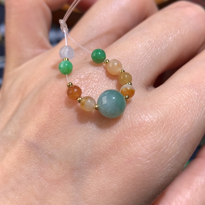 翡翠散珠翡翠戒圈