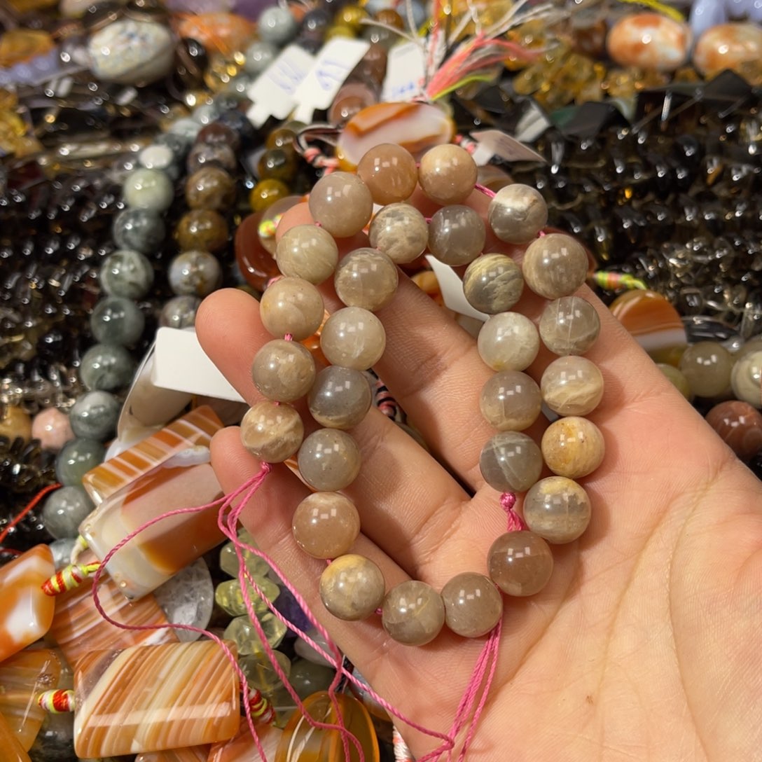 玛瑙/玉髓散珠黑金骨干卡12