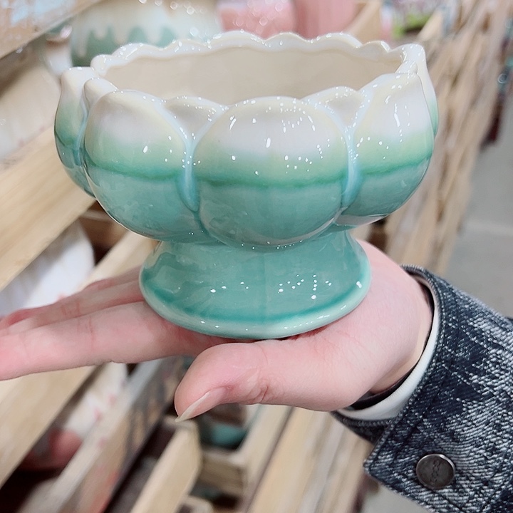 有孔，凑单福利满10元发货陶瓷多肉花盆！