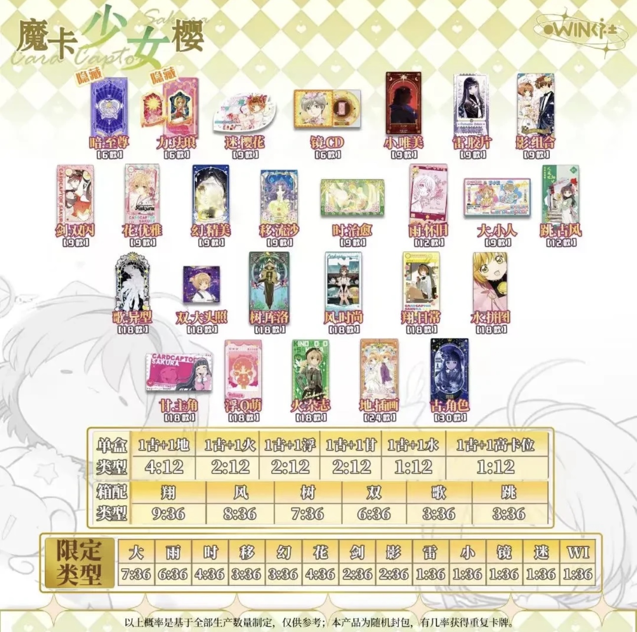 【新人浮浮】wink社 魔卡少女樱 二创收藏卡牌盲盒-代拆