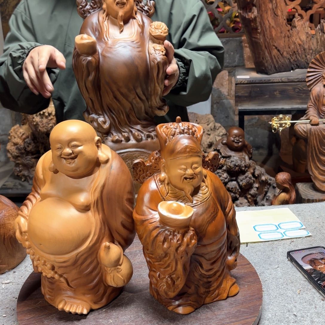 香樟木用****0财神摆件