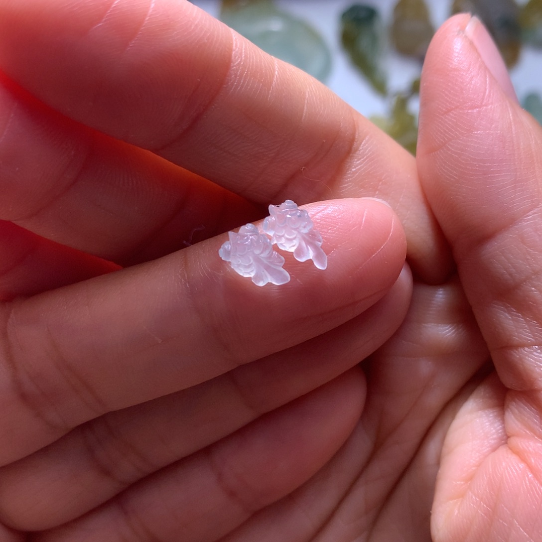 定制翡翠未镶嵌高冰金鱼