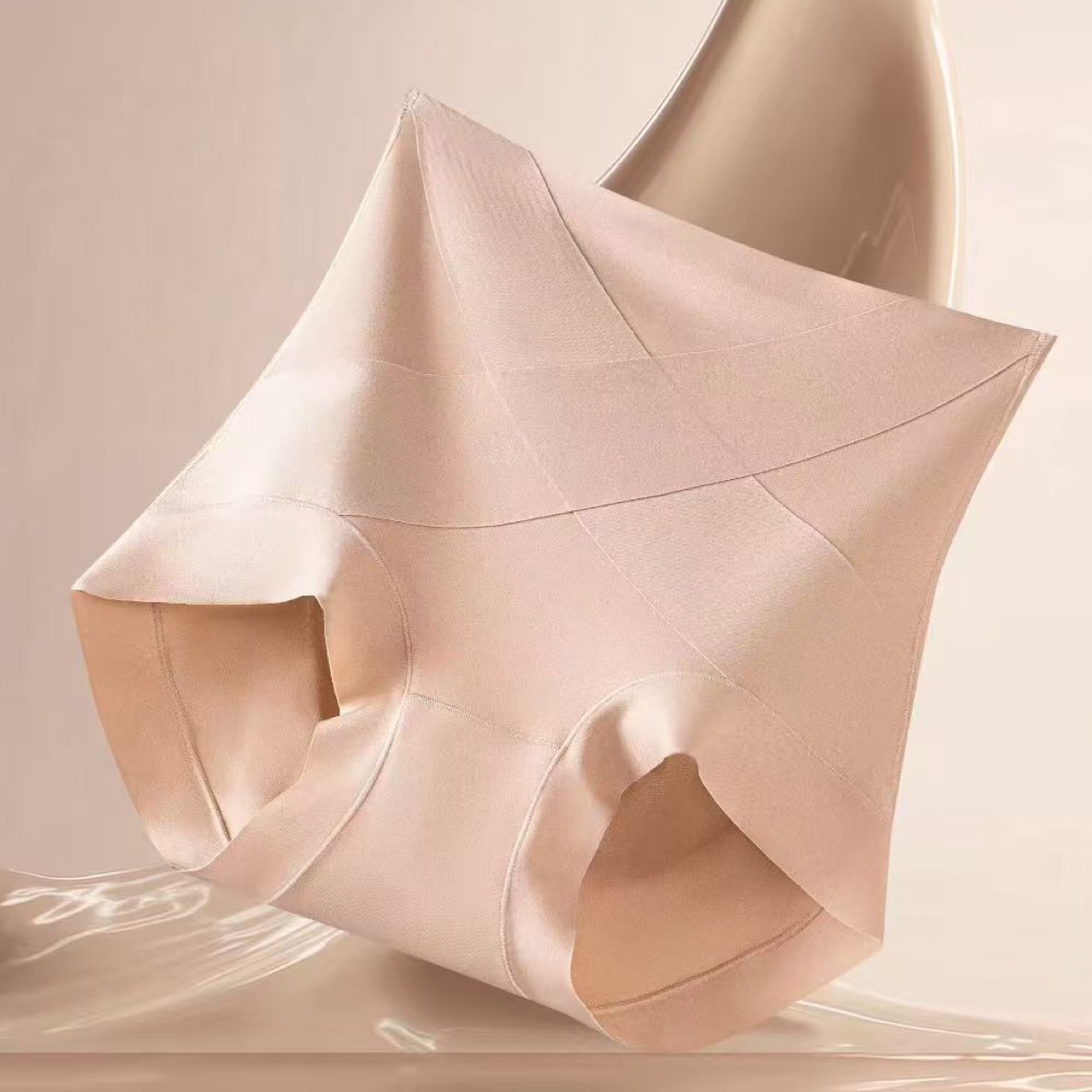 女性无痕透气高腰冰丝产后收腹内裤收小肚子夏季薄款