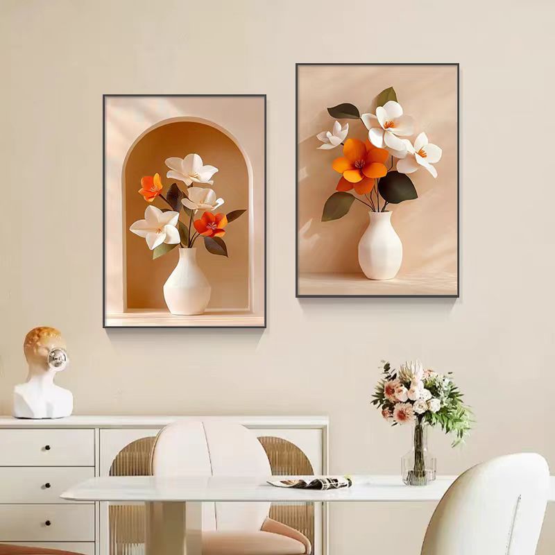 【花影摇曳】现代简约花卉餐厅装饰画餐桌背景墙壁挂画玄关壁画