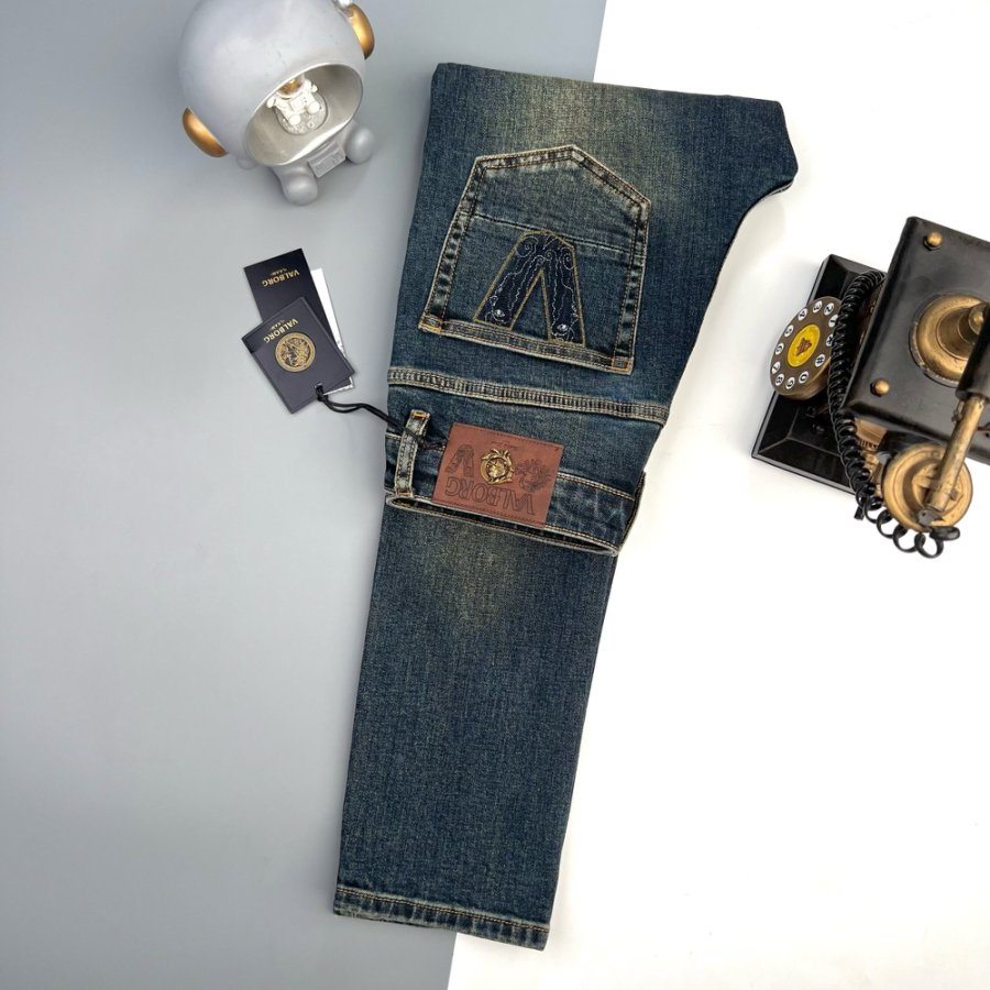 【8062】冬季新品男士轻奢弹力休闲水洗牛仔百搭修身小直筒长裤