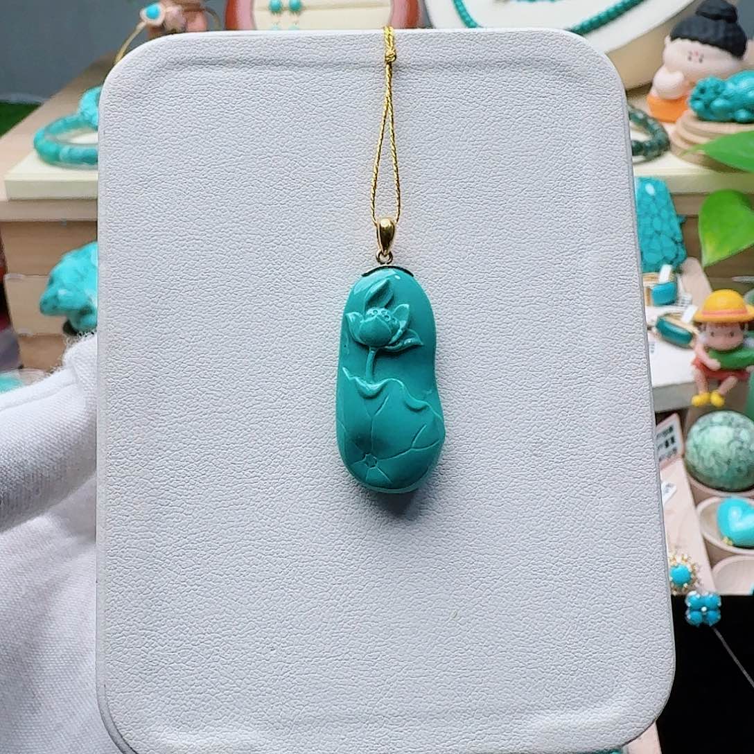 绿松石18K金镶嵌颈饰